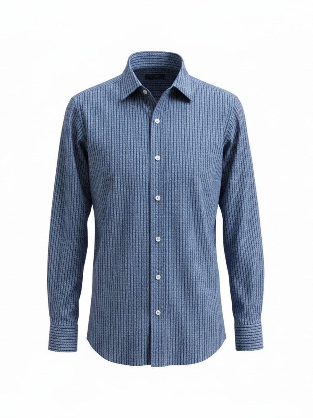 Bugatchi Vomo Blue Gingham Check Dress Shirt 16.5 34/35 Men's Size Large Luxury